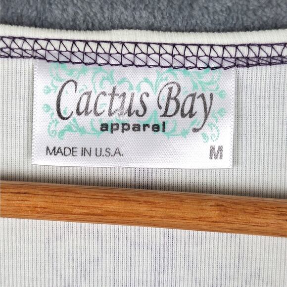 Cactus Bay Top Medium Vintage Y2K Chardonnay Wine Rhinestones All Over Print - Picture 2 of 7